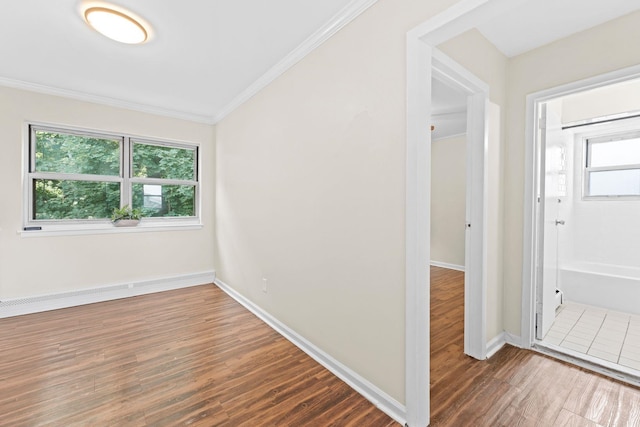 3600 Charles Ct Unit 23, North Bergen, NJ 07047 - spare room with wood finished floors and crown molding