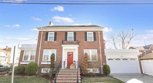 view of front of home with a garage