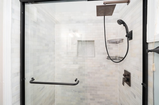 room details with an enclosed shower