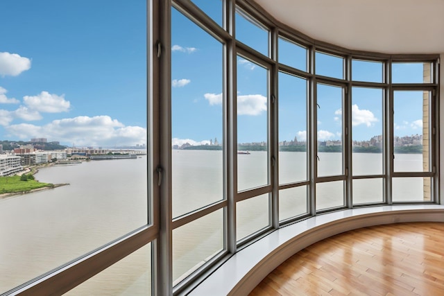 8100 River Rd Unit 1215, North Bergen, NJ 07047 - unfurnished sunroom featuring a water view
