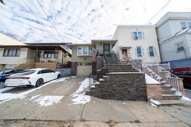 view of property featuring a garage