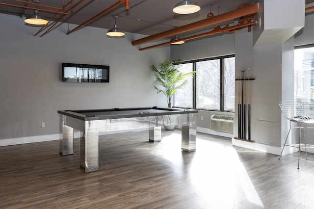500 Central Ave Unit 520, Union City, NJ 07087 - recreation room with a wall mounted AC, a healthy amount of sunlight, baseboards, and billiards