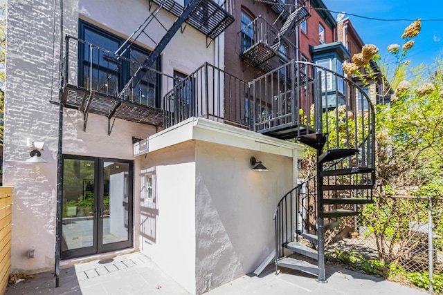 exterior space featuring french doors