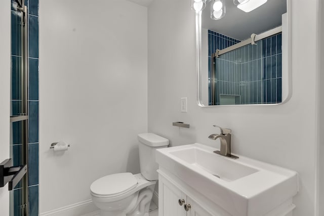 115 Wilson Ave, Rutherford, NJ 07070 - bathroom with toilet, vanity, baseboards, and tiled shower