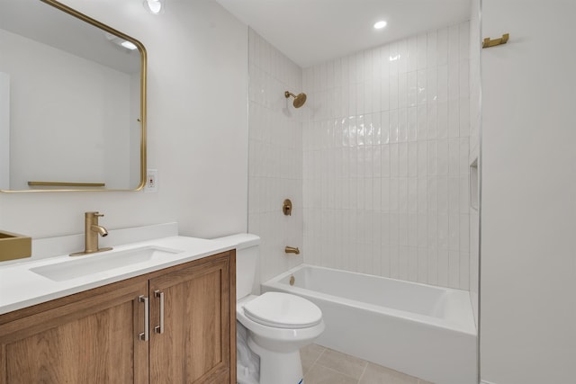115 Wilson Ave, Rutherford, NJ 07070 - bathroom with vanity, tile patterned floors, toilet, and shower / tub combination