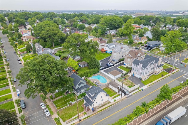 115 Wilson Ave, Rutherford, NJ 07070 - aerial perspective of suburban area featuring a pool area