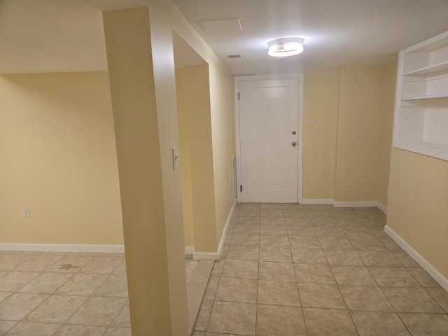 29 48th St, Weehawken, NJ 07086 - corridor featuring light tile patterned floors and baseboards