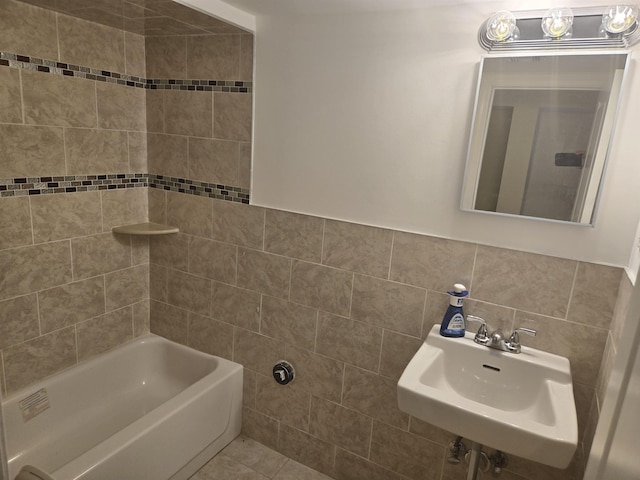 29 48th St, Weehawken, NJ 07086 - full bathroom with tile walls and a sink