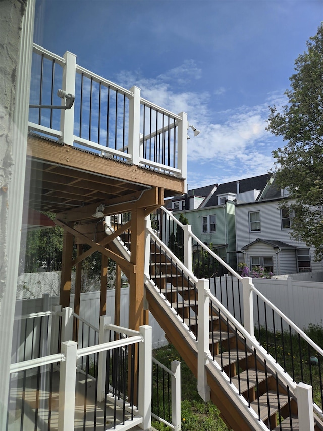 29 48th St, Weehawken, NJ 07086 - wooden deck with fence and stairs