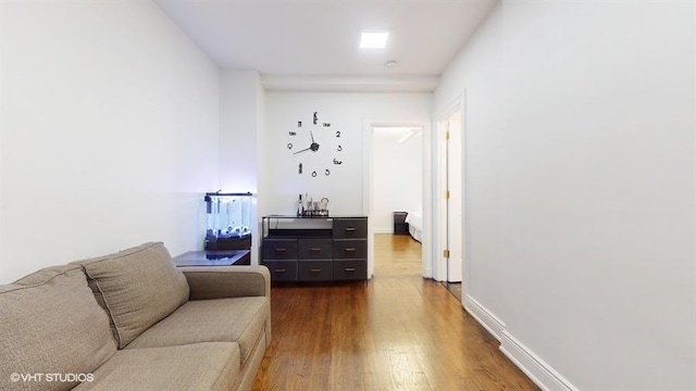 sitting room featuring wood-type flooring