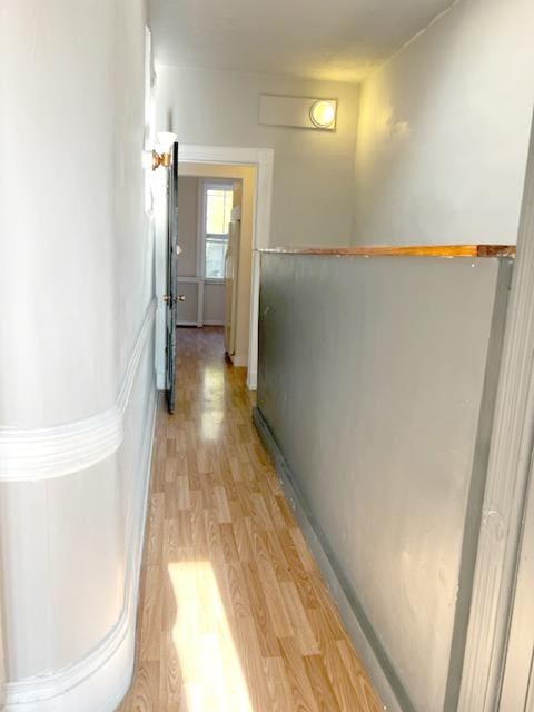 hall featuring light hardwood / wood-style flooring