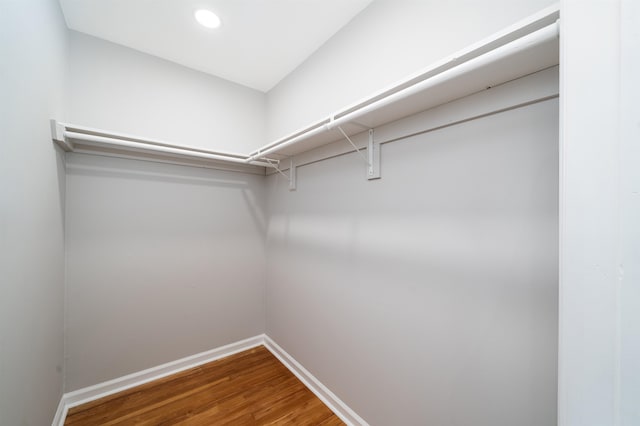 spacious closet featuring hardwood / wood-style flooring