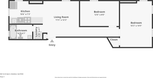 450 1st St Unit 2, Hoboken, NJ 07030 - floor plan / room layout