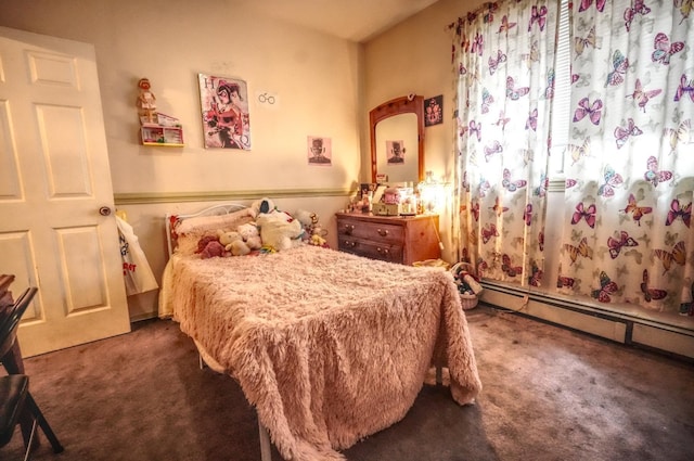 7502 Cottage Ave, North Bergen, NJ 07047 - carpeted bedroom with a baseboard heating unit