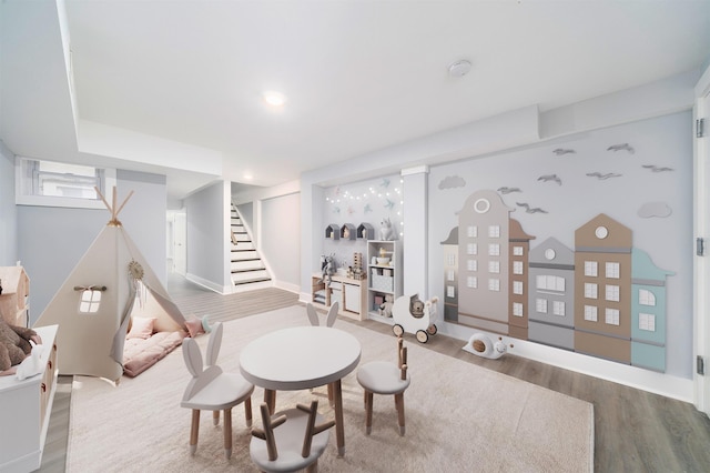 21 Hancock Ave Unit 1, Jersey City, NJ 07307 - recreation room featuring wood finished floors and baseboards