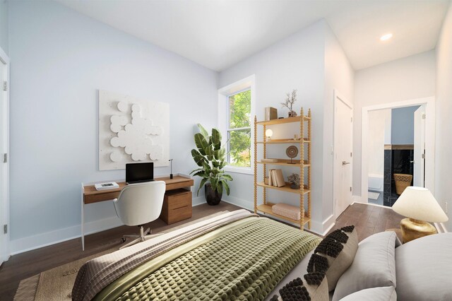 21 Hancock Ave Unit 1, Jersey City, NJ 07307 - bedroom with wood finished floors and recessed lighting