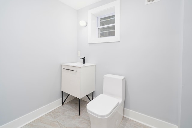21 Hancock Ave Unit 1, Jersey City, NJ 07307 - bathroom featuring vanity and marble finish floors
