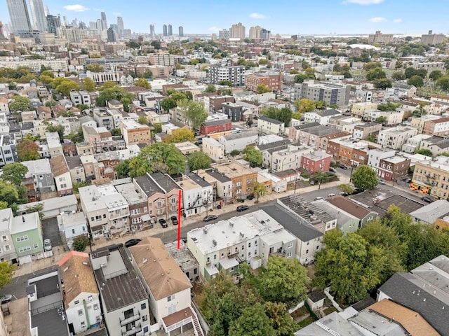 aerial view with a city view