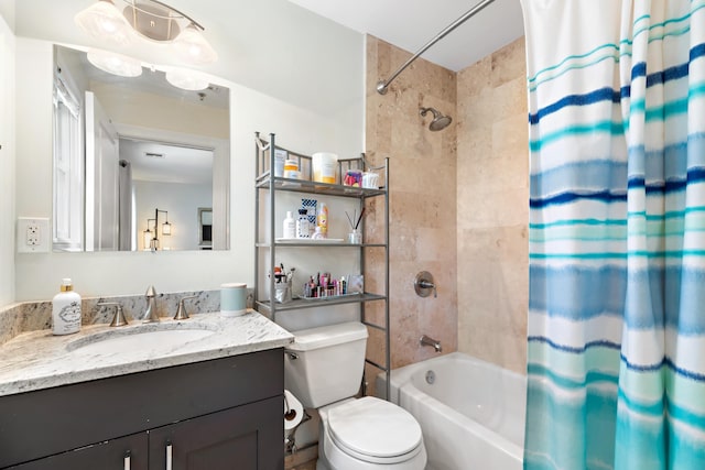 137 20th St Unit B, Union City, NJ 07087 - bathroom featuring shower / bathtub combination with curtain, vanity, and toilet