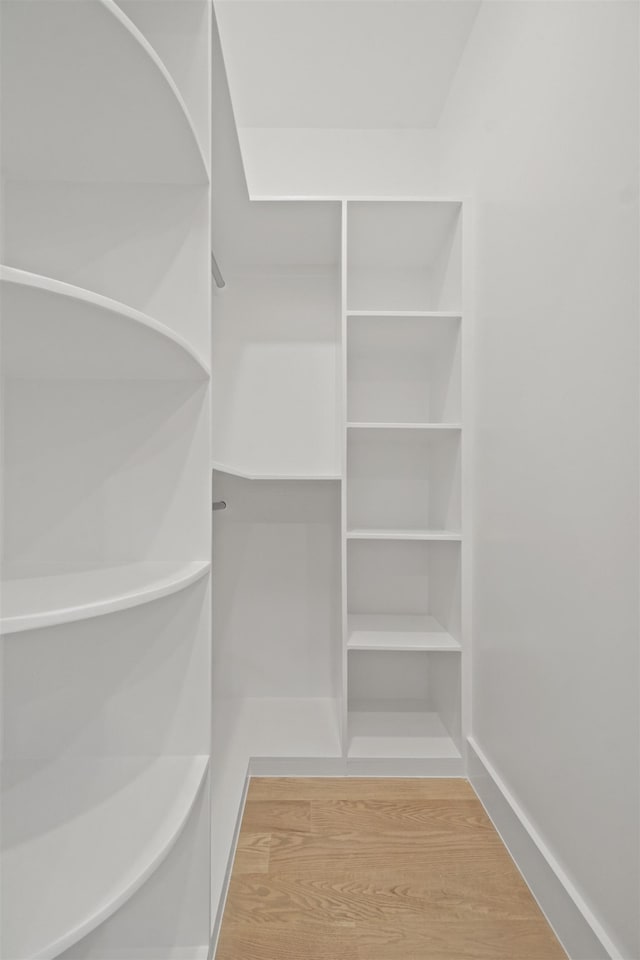 spacious closet with wood finished floors