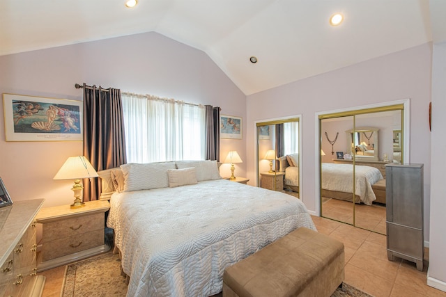 20 Bryant Ave, Bloomfield, NJ 07003 - bedroom featuring lofted ceiling, recessed lighting, and light tile patterned flooring