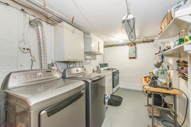 20 Bryant Ave, Bloomfield, NJ 07003 - washroom with independent washer and dryer, electric panel, and cabinet space