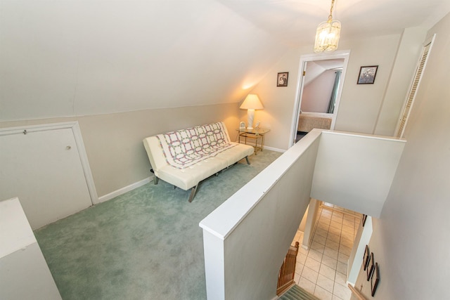 20 Bryant Ave, Bloomfield, NJ 07003 - stairway with vaulted ceiling and carpet