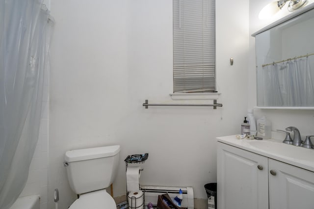 228 1st St Unit 3B, Jersey City, NJ 07302 - full bathroom featuring vanity, a baseboard radiator, and toilet