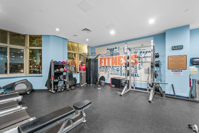 gym featuring plenty of natural light