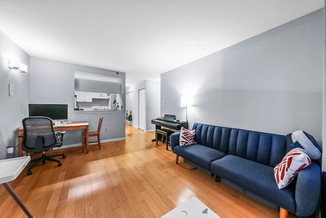 office featuring light wood-type flooring