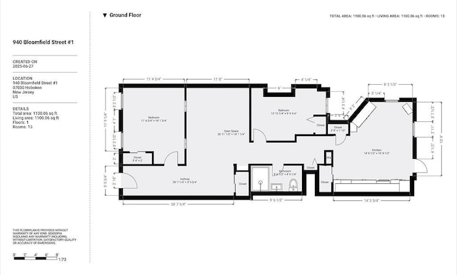 940 Bloomfield St # 1, Hoboken, NJ 07030 - view of floor plan / room layout