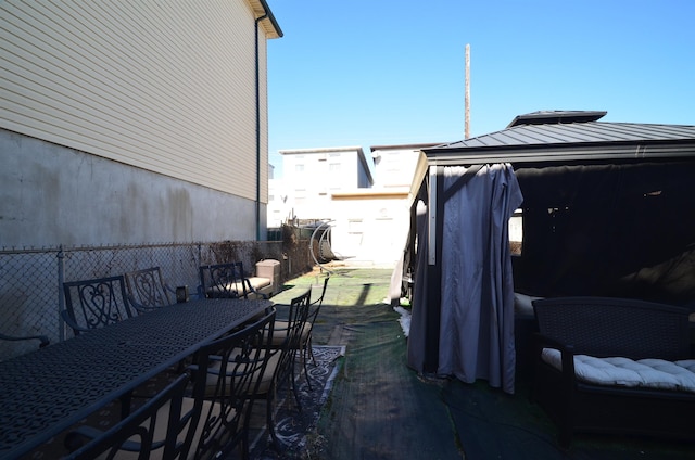 exterior space featuring a gazebo