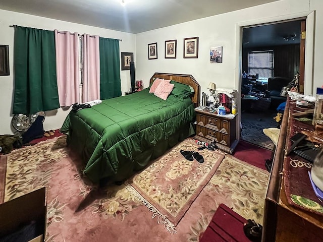 bedroom with carpet