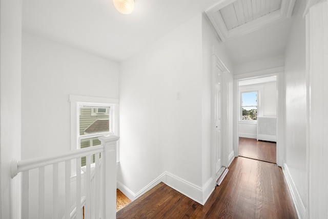 1007 88th St, North Bergen, NJ 07047 - hall with wood finished floors and an upstairs landing