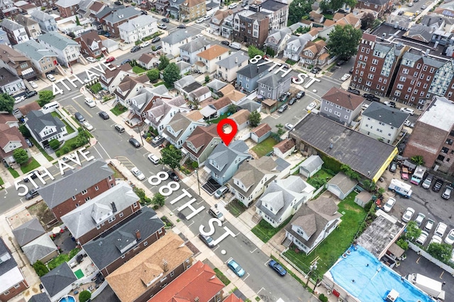1007 88th St, North Bergen, NJ 07047 - aerial view of property and surrounding area with nearby suburban area
