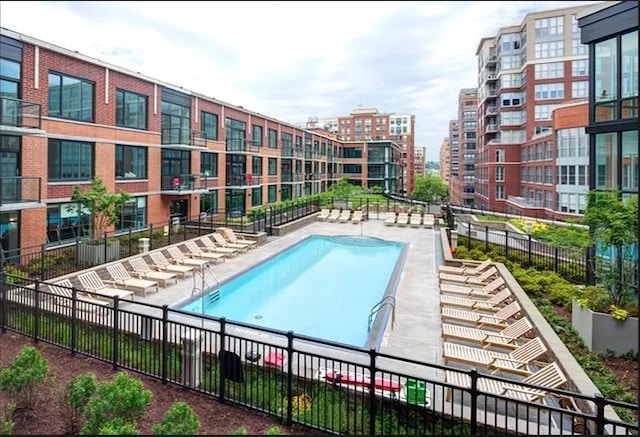 pool featuring fence