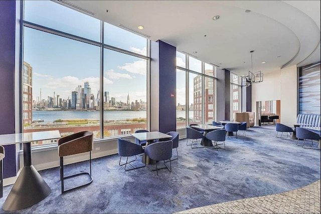 common area with a city view