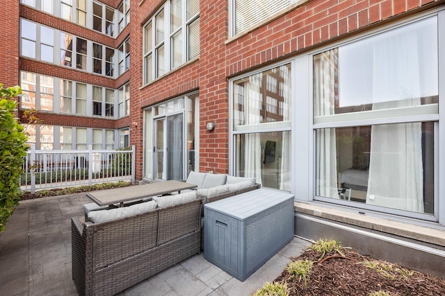 view of patio featuring outdoor lounge area