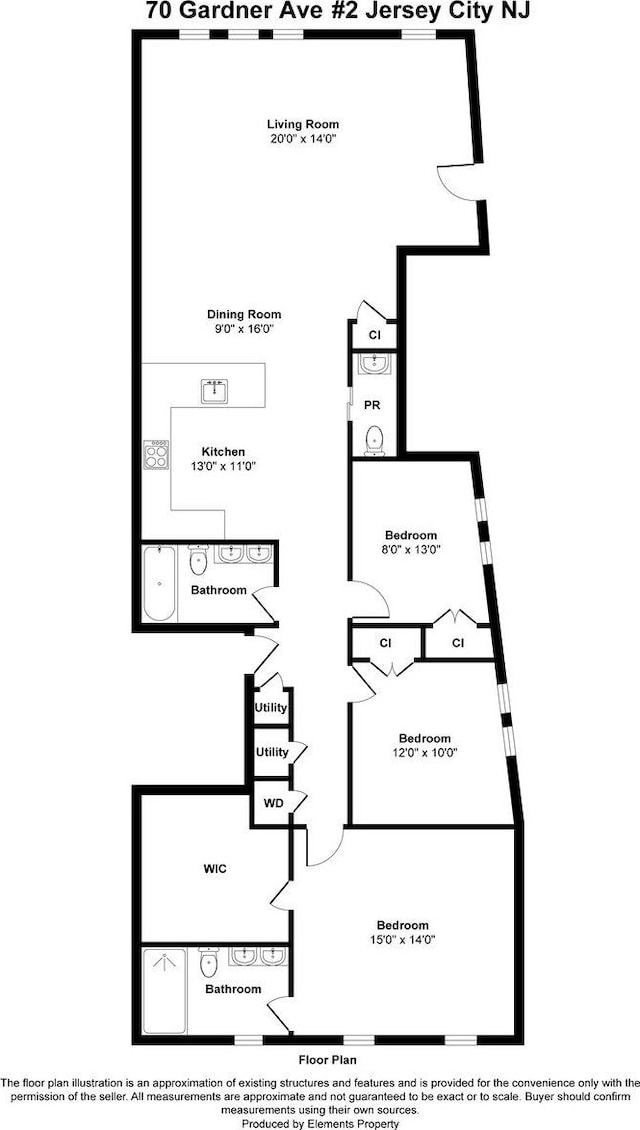 70 Gardner Ave Unit 2, Jersey City, NJ 07304 - home floor plan