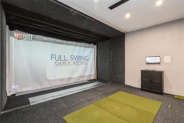 2 Shore Ln Unit 410, Jersey City, NJ 07310 - home theater featuring dark carpet and baseboards