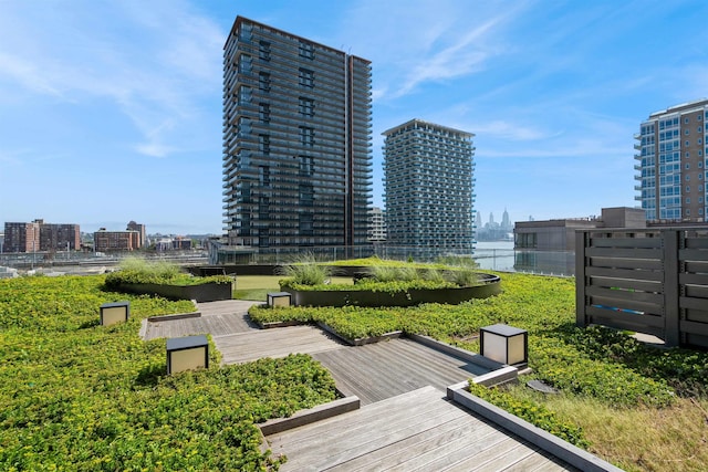 2 Shore Ln Unit 410, Jersey City, NJ 07310 - wooden deck featuring a view of city
