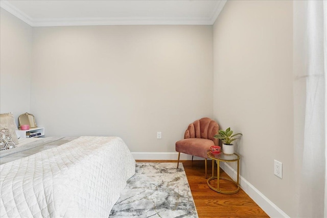 41 Graham St Unit 2, Jersey City, NJ 07307 - bedroom featuring ornamental molding, wood finished floors, and baseboards