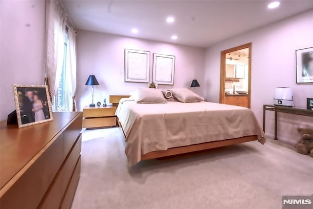 300 Gorge Rd # 18, Cliffside Park, NJ 07010 - carpeted bedroom with recessed lighting and ensuite bath