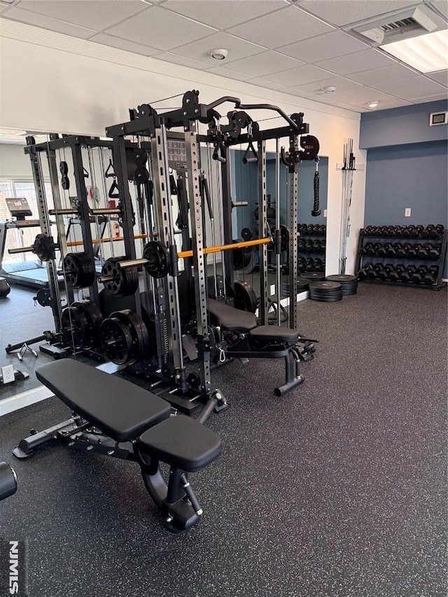 300 Gorge Rd # 18, Cliffside Park, NJ 07010 - workout area featuring a paneled ceiling