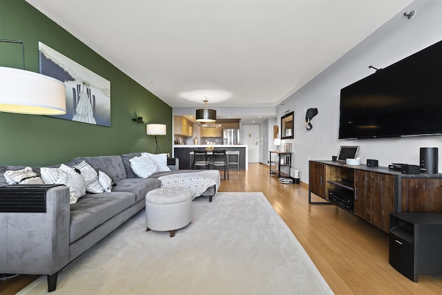 living room with light wood-style floors