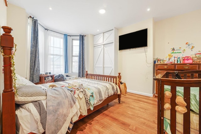1527 38th St, North Bergen, NJ 07047 - bedroom with wood finished floors, baseboards, and recessed lighting