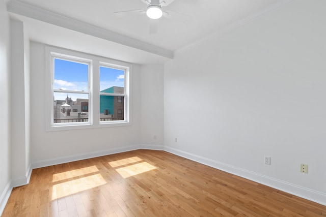 413 Madison St Unit 4, Hoboken, NJ 07030 - empty room with crown molding, light wood-type flooring, and ceiling fan