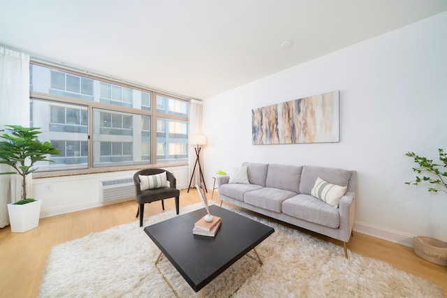 living room with hardwood / wood-style floors