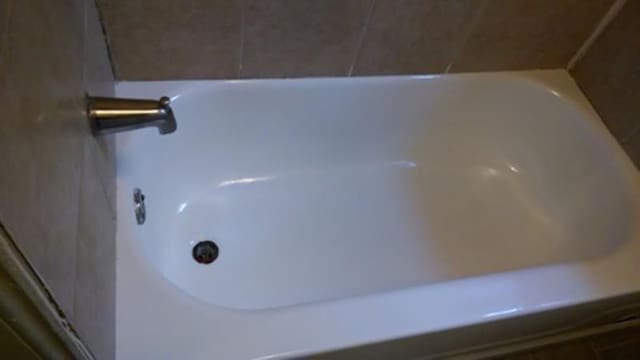 bathroom view of a bathtub