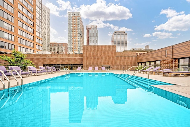 pool with a view of city
